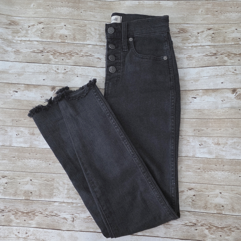Madewell Black rinse High Rise Skinny Jeans